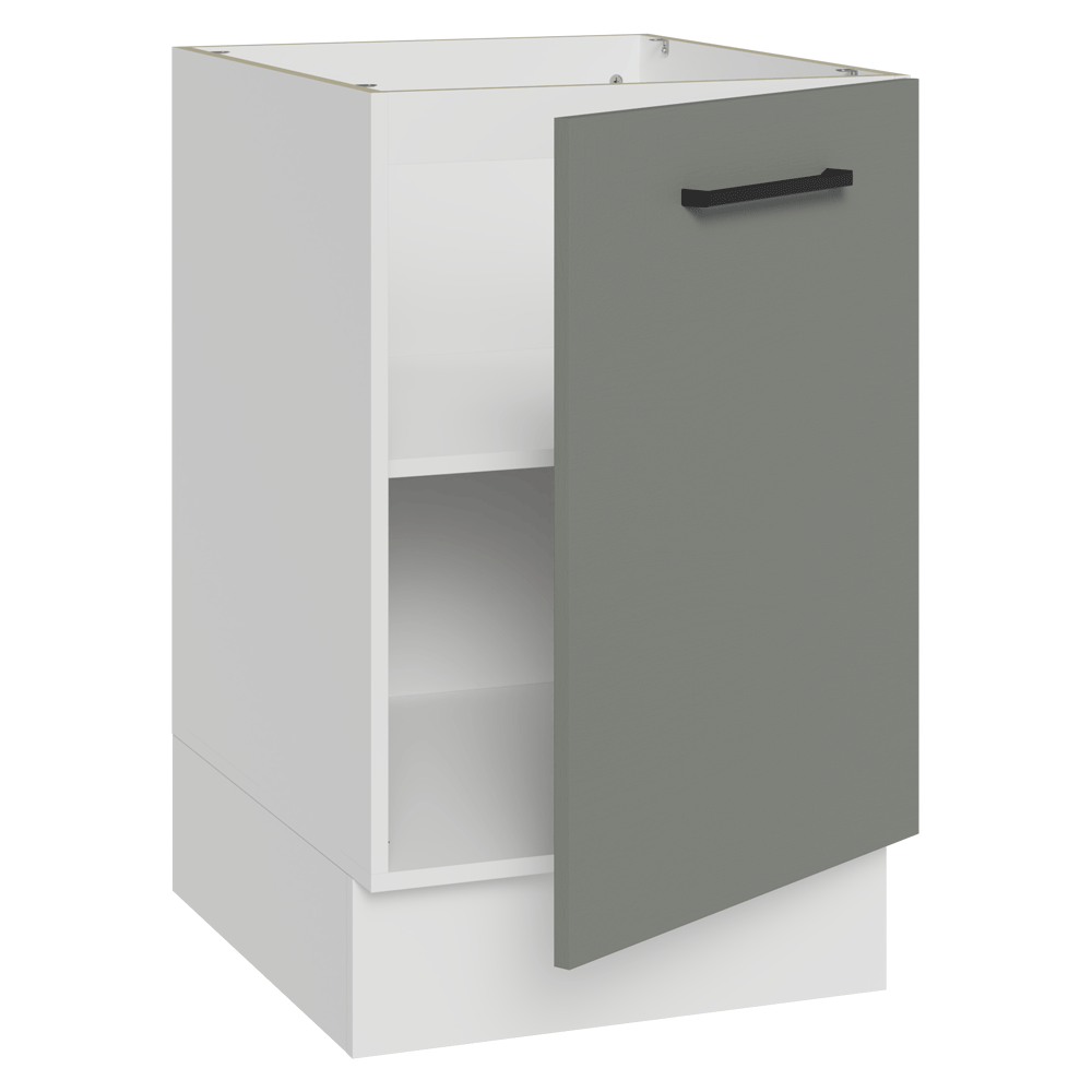 Bajo Mesada 50 x 60cm 1 Puerta (Sin Mesada) Ágata Blanco/Gris