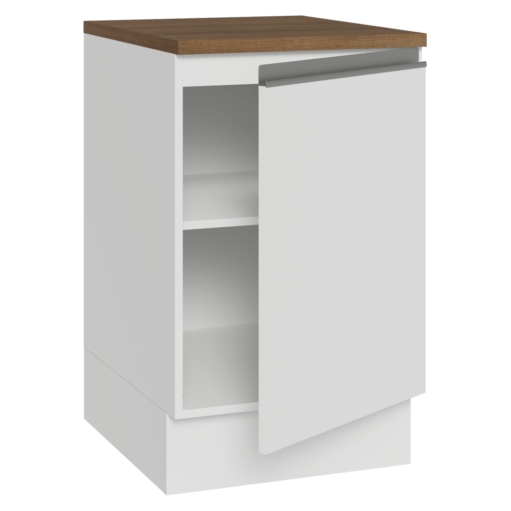 Bajo Mesada 50x60cm 1 Puerta (con mesada) Blanco/Marrón Glamy