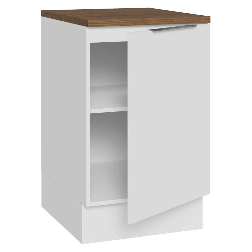 Bajo Mesada 50 x 60cm 1 Puerta (con mesada) Blanco/Marrón Stella