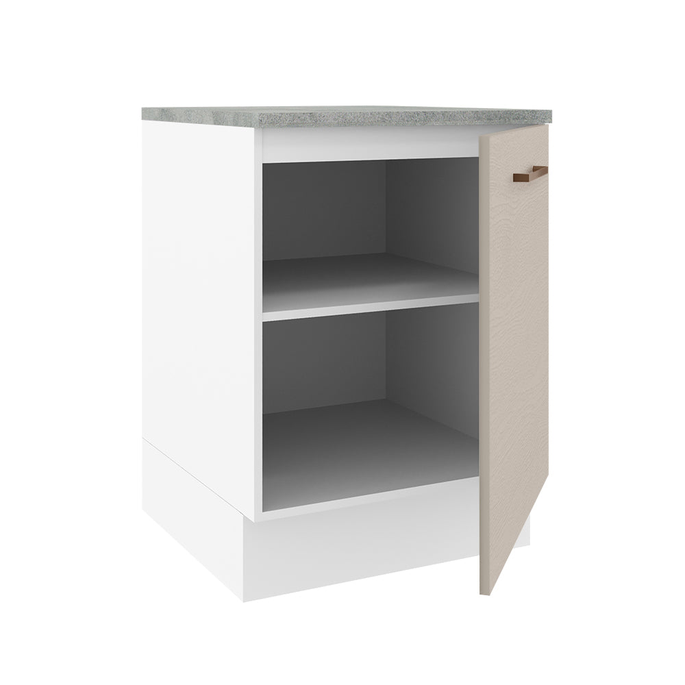 Bajo Mesada Cocina 60 x 60 cm 1 Puerta (Con Mesada) Blanco/Crema Agata Madesa
