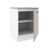 Bajo Mesada Cocina 60 x 60 cm 1 Puerta (Con Mesada) Blanco/Crema Agata Madesa
