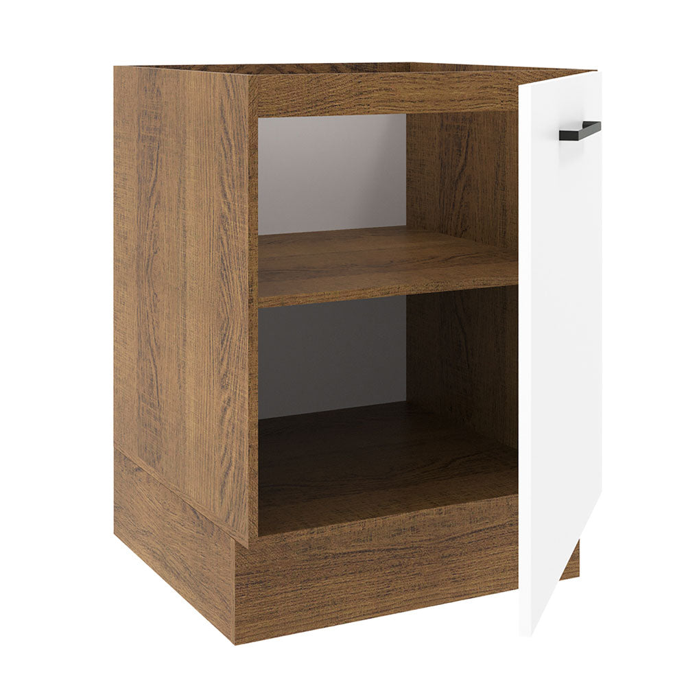 Bajo Mesada Cocina 60 x 60 cm 1 Puerta (Sin Mesada) Marrón/Blanco Agata Madesa