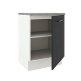 Bajo Mesada Cocina 60 x 60 cm 1 Puerta (Con Mesada) Blanco/Negro Agata Madesa