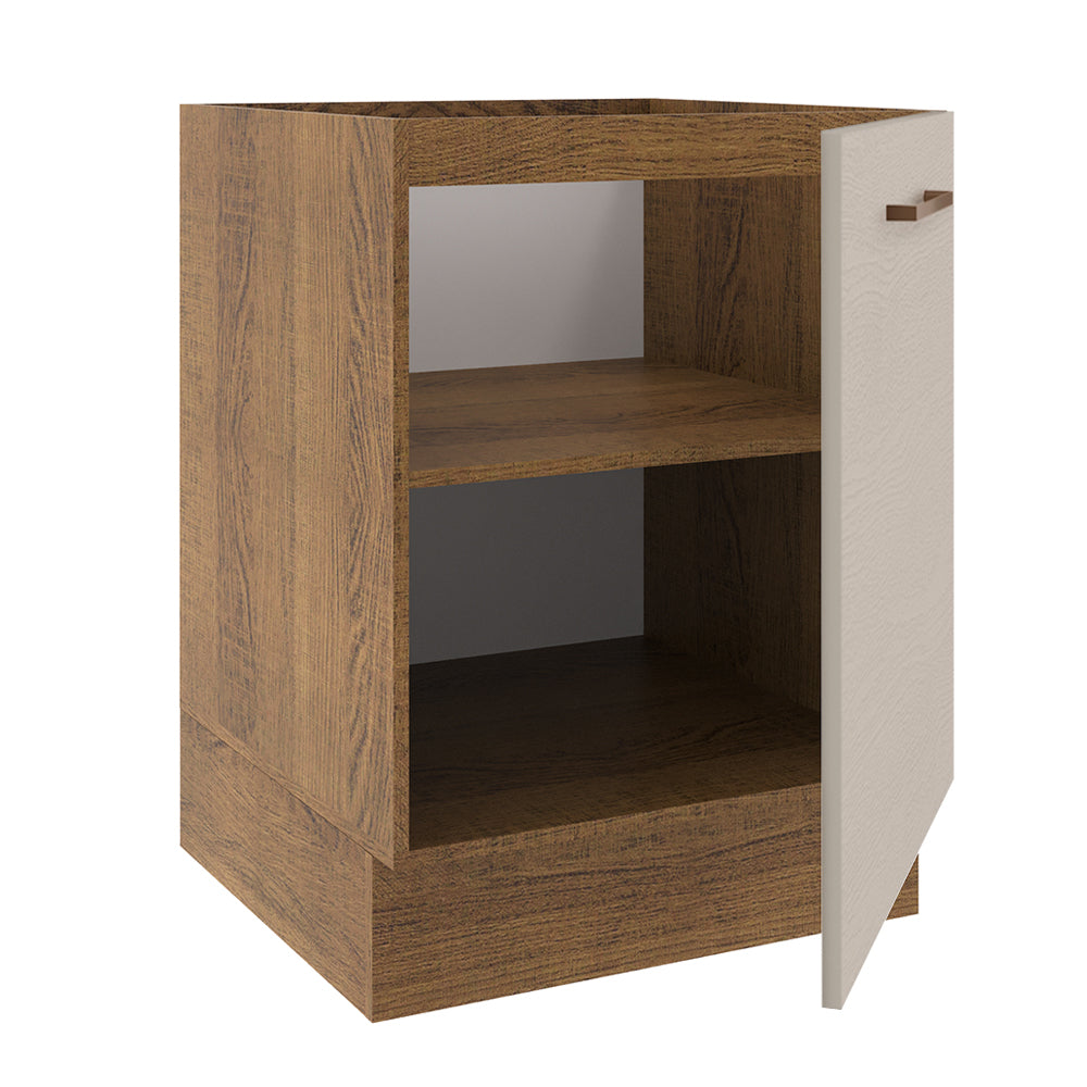 Bajo Mesada Cocina 60 x 60 cm 1 Puerta (Sin Mesada) Marrón/Crema Agata Madesa