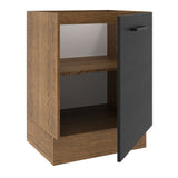 Bajo Mesada Cocina 60 x 60 cm 1 Puerta (Sin Mesada) Marrón/Negro Agata Madesa