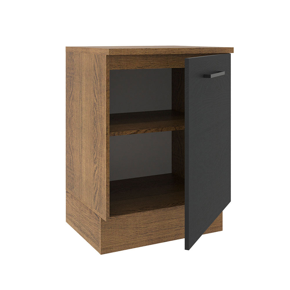 Bajo Mesada Cocina 60 x 60 cm 1 Puerta (Con Mesada) Marrón/Negro Agata Madesa