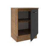 Bajo Mesada Cocina 60 x 60 cm 1 Puerta (Con Mesada) Marrón/Negro Agata Madesa