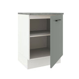 Bajo Mesada Cocina 60 x 60 cm 1 Puerta (Con Mesada) Blanco/Gris Agata Madesa