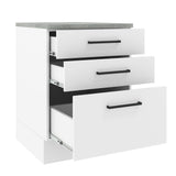 Bajo Mesada Cocina 60 x 60 cm 3 Cajones (Con Mesada) Blanco Agata Madesa