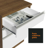 Bajo Mesada Madesa Glamy 60 x 60 cm 3 Cajones (Con Mesada) Marrón/Blanco