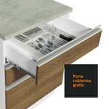 Bajo Mesada Madesa Glamy 60 x 60 cm 3 Cajones (Con Mesada) Blanco/Marrón