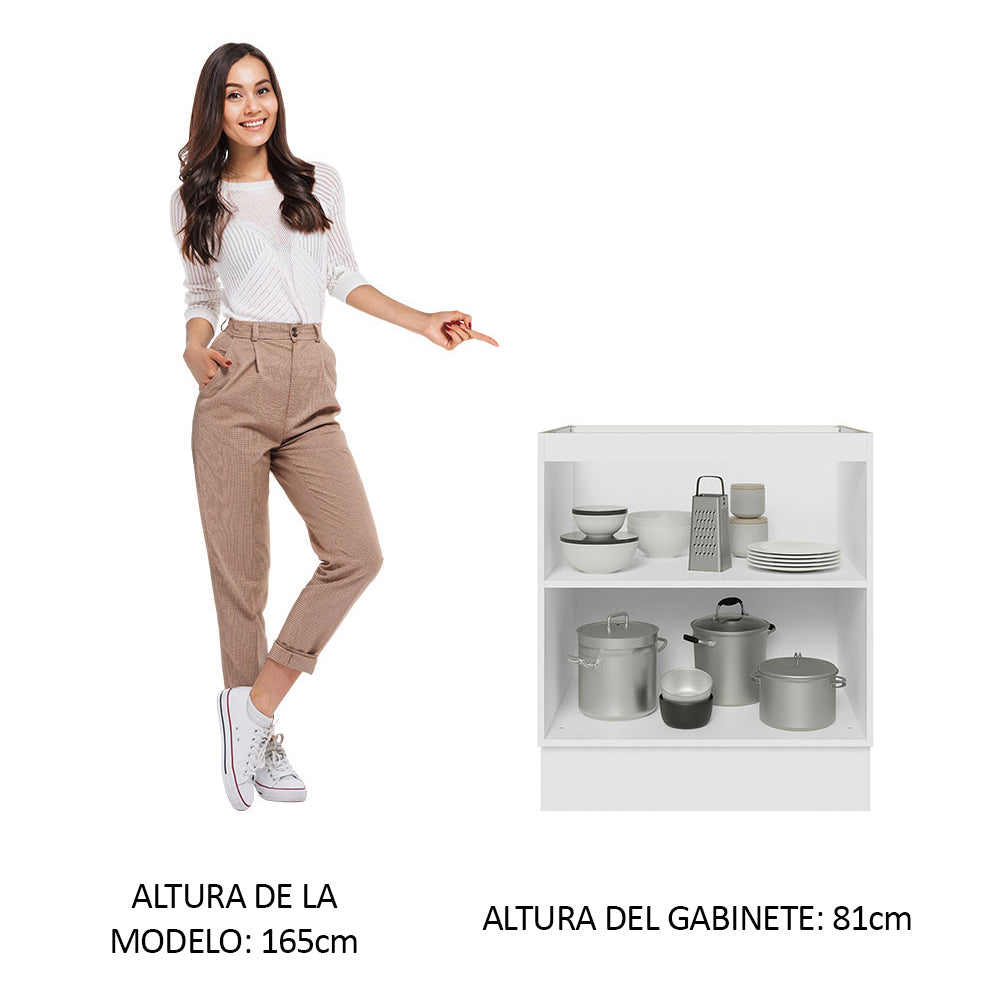 Bajo Mesada Cocina 70 x 60 cm 2 Puertas (Sin Mesada) Blanco Glamy Madesa