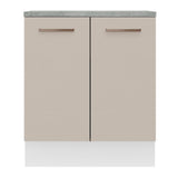 Bajo Mesada Cocina 70 x 60 cm 2 Puertas (Con Mesada) Blanco/Crema Agata Madesa