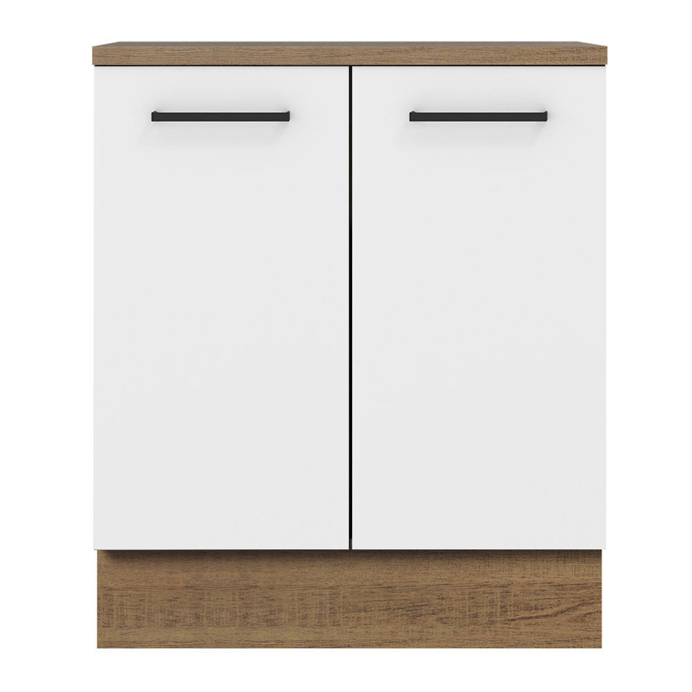 Bajo Mesada Cocina 70 x 60 cm 2 Puertas (Con Mesada) Marrón/Blanco Agata Madesa
