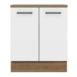 Bajo Mesada Cocina 70 x 60 cm 2 Puertas (Con Mesada) Marrón/Blanco Agata Madesa