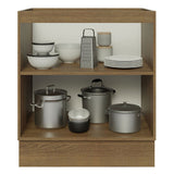 Bajo Mesada Cocina 70 x 60 cm 2 Puertas (Sin Mesada) Marrón/Blanco Glamy Madesa