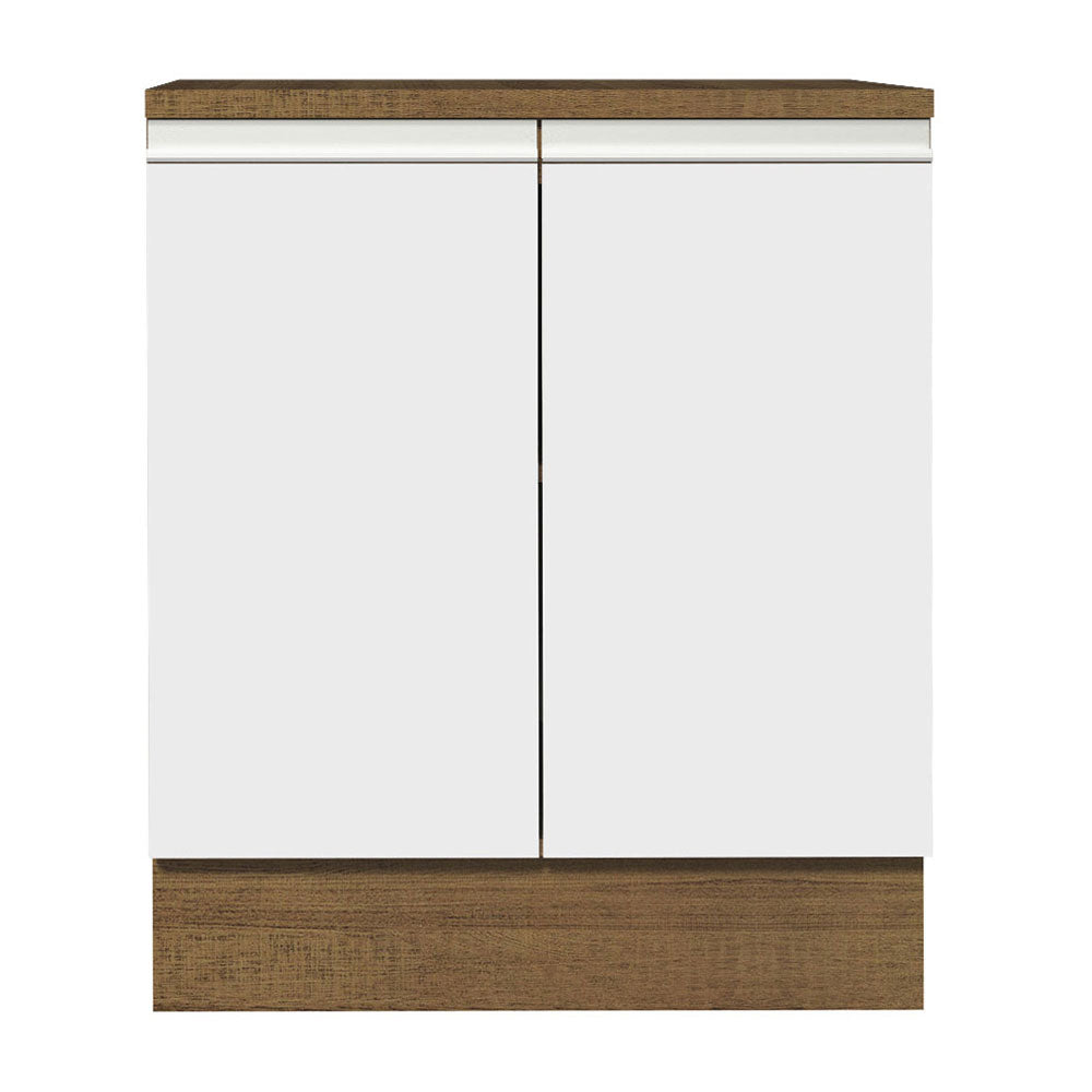 Bajo Mesada 70 x 60 cm 2 Puertas (Con Mesada) Marrón/Blanco Glamy Madesa