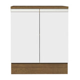 Bajo Mesada 70 x 60 cm 2 Puertas (Con Mesada) Marrón/Blanco Glamy Madesa