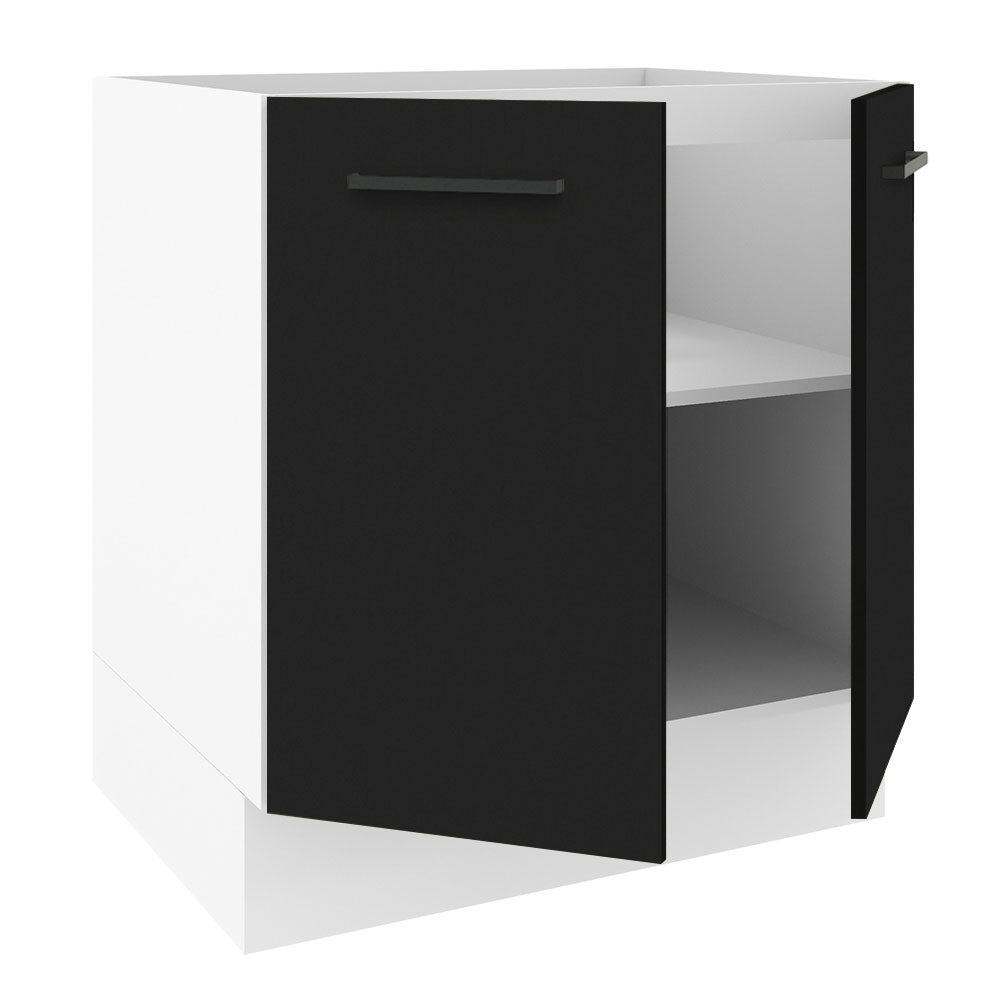 Bajo Mesada Cocina 70 x 60 cm 2 Puertas (Sin Mesada) Blanco/Negro Agata Madesa