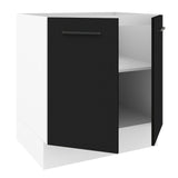 Bajo Mesada Cocina 70 x 60 cm 2 Puertas (Sin Mesada) Blanco/Negro Agata Madesa