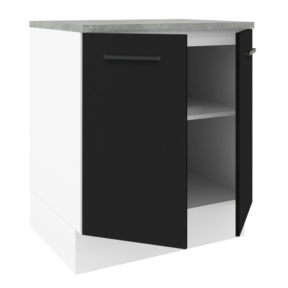 Bajo Mesada 70 cm x 60 cm, Sin cajones 2 Puertas Agata Blanco/Negro