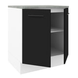 Bajo Mesada 70 cm x 60 cm, Sin cajones 2 Puertas Agata Blanco/Negro