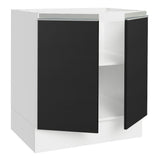 Bajo Mesada Cocina 70 x 60 cm 2 Puertas (Sin Mesada) Blanco/Negro Glamy Madesa