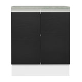 Bajo Mesada 70 x 60 cm 2 Puertas (Con Mesada) Blanco/Negro Glamy Madesa