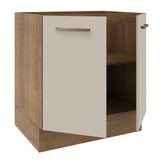 Bajo Mesada Cocina 70 x 60 cm 2 Puertas (Sin Mesada) Marrón/Crema Agata Madesa