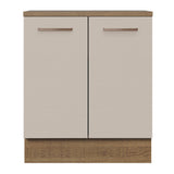 Bajo Mesada Cocina 70 x 60 cm 2 Puertas (Con Mesada) Marrón/Crema Agata Madesa