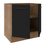 Bajo Mesada Cocina 70 x 60 cm 2 Puertas (Sin Mesada) Marrón/Negro Agata Madesa