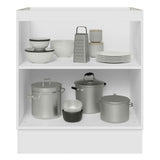 Bajo Mesada Cocina 70 x 60 cm 2 Puertas (Sin Mesada) Blanco/Marrón Glamy Madesa