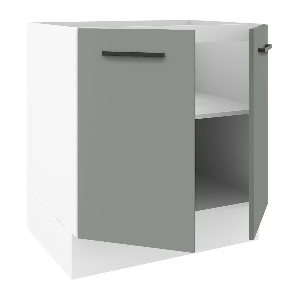 Bajo Mesada Cocina 70 x 60 cm 2 Puertas (Sin Mesada) Blanco/Gris Agata Madesa
