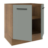 Bajo Mesada Cocina 70 x 60 cm 2 Puertas (Sin Mesada) Marrón/Gris Agata Madesa