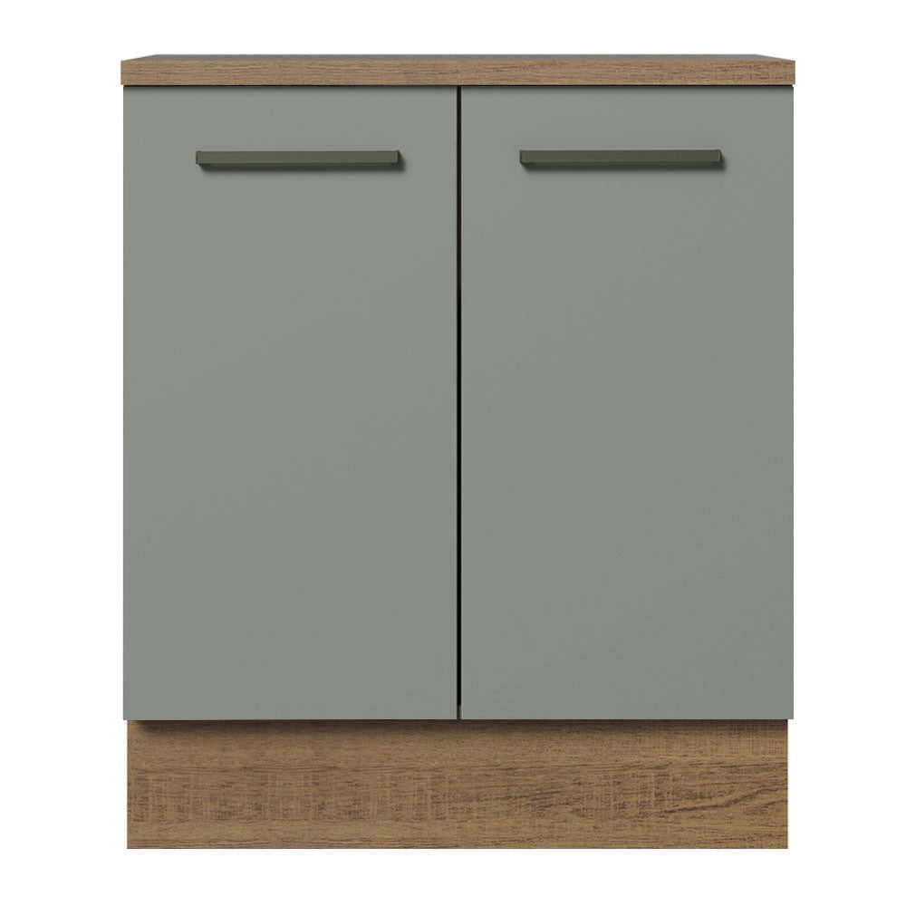 Bajo Mesada Cocina 70 x 60 cm 2 Puertas (Con Mesada) Marrón/Gris Agata Madesa