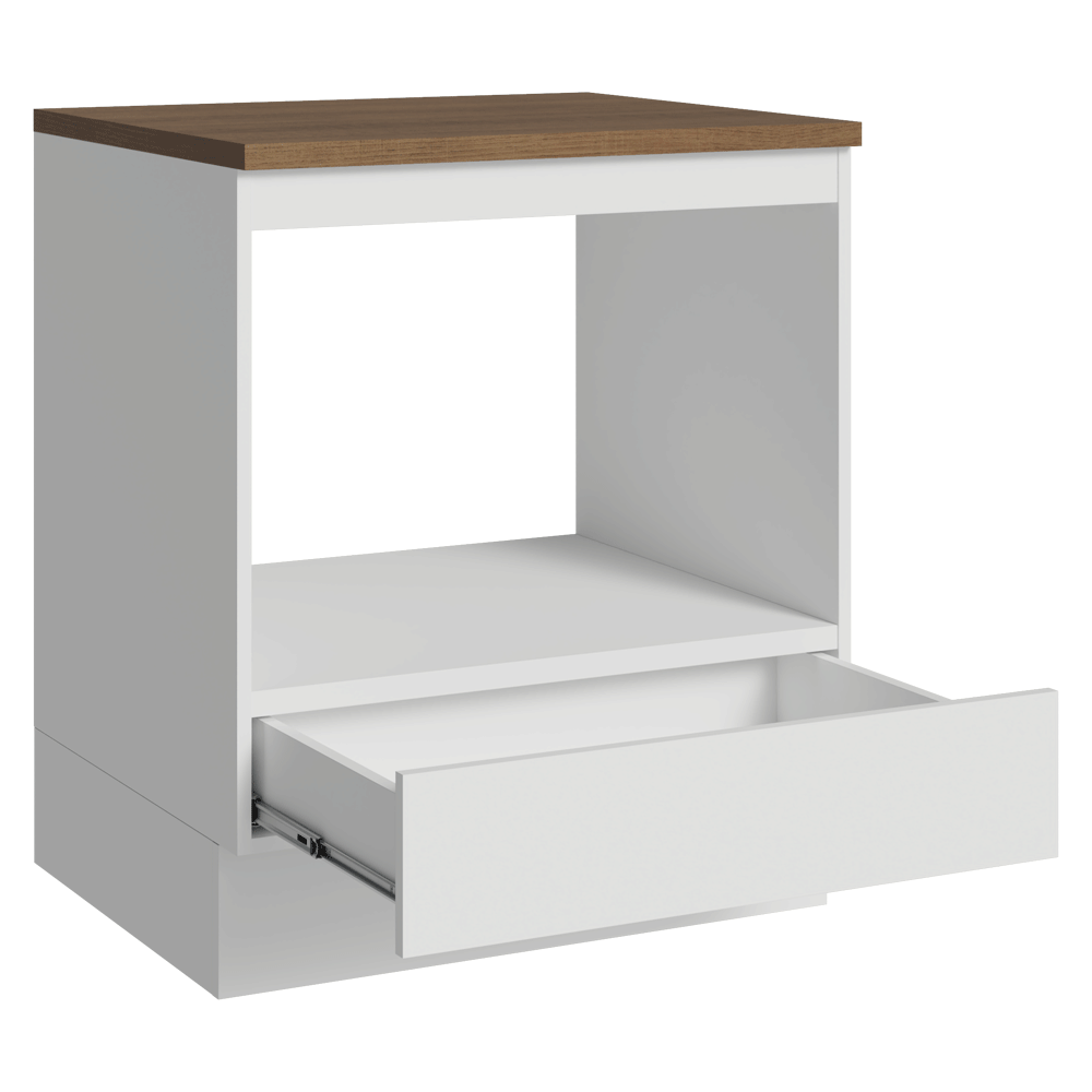 Bajo Mesada para Horno/Microondas 70 x 60 cm 1 Cajón mesada Marrón/Blanco Madesa