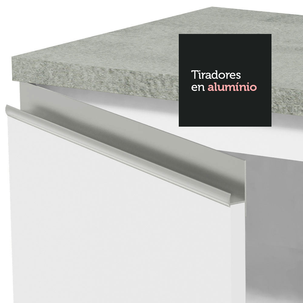 Bajo Mesada Esquinero 1 Puerta 60 cm Profundidad (Sin Mesada) Blanco Glamy Madesa