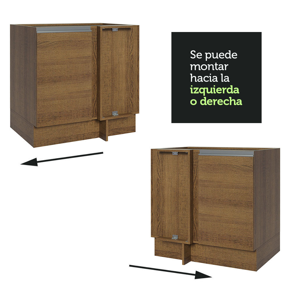 Bajo Mesada Esquinero 1 Puerta 60 cm Profundidad (Sin Mesada) Marrón Glamy Madesa