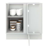 Bajo Mesada Cocina Esquinera 1 Puerta 60 cm Profundidad (Sin Mesada) Blanco/Negro Agata Madesa