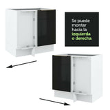 Bajo Mesada 102 cm x 64 cm, Sin cajones 1 Puerta Lux Blanco/Negro