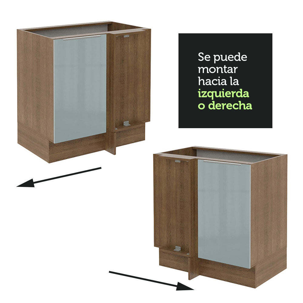 Bajo Mesada 102 cm x 60 cm,  1 Puerta Lux Marrón/Gris