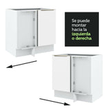 Bajo Mesada 102 cm x 64 cm, Sin cajones 1 Puerta Lux Blanco/Blanco