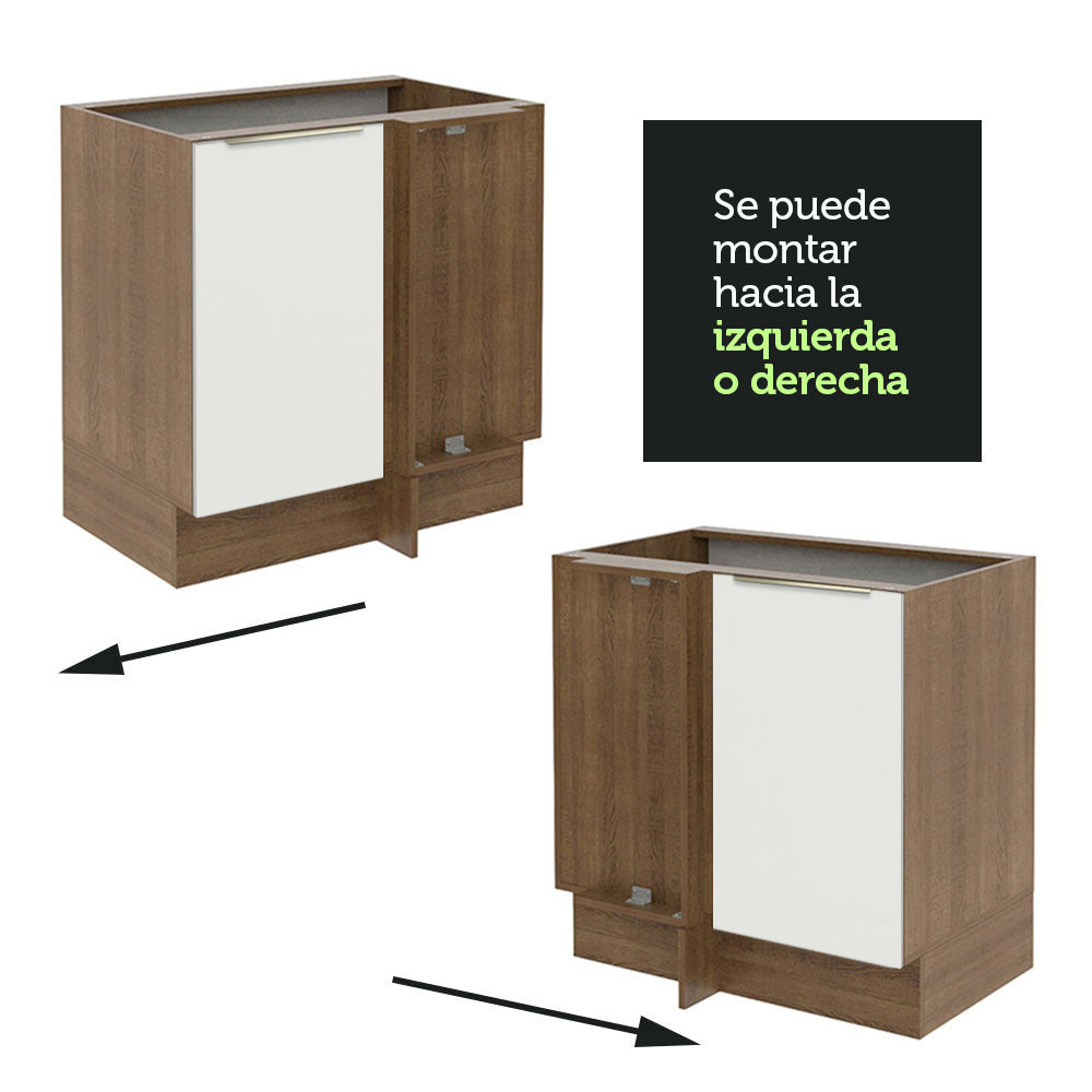 Bajo Mesada 102 cm x 64 cm, Sin cajones 1 Puerta Lux Marrón/Blanco