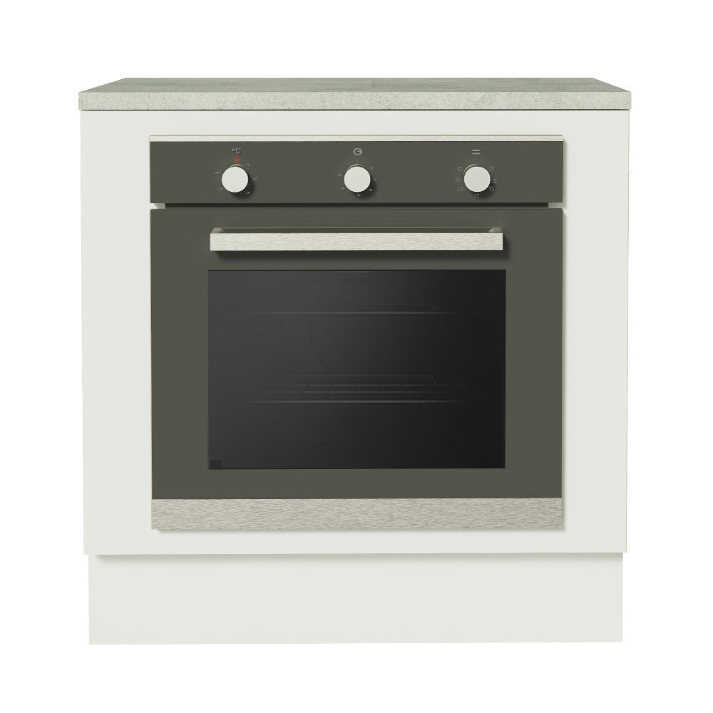 Bajo Mesada Cocina para Horno Empotrado 80 x 60 cm con Mesada Blanco Agata, Glamy, Lux, Stella Madesa