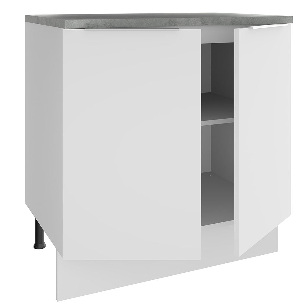 Bajo Mesada Cocina 80 x 60 cm 2 Puertas (Con Mesada) Blanco Stella Madesa