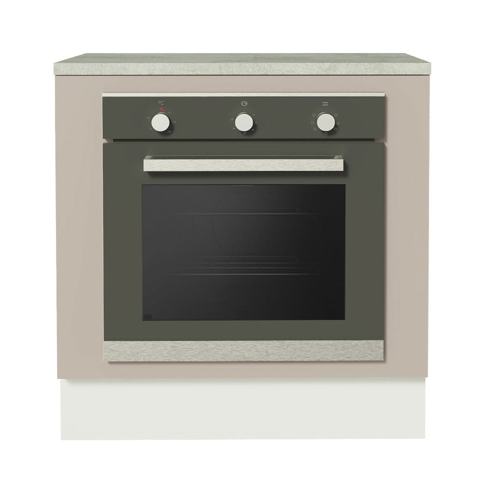 Bajo Mesada Cocina para Horno Empotrado 80 x 60 cm con Mesada Blanco/Crema Agata Madesa