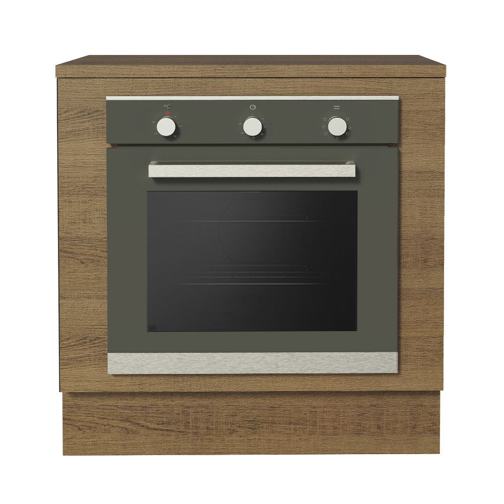 Bajo Mesada Cocina para Horno Empotrado 80 x 60 cm con Mesada Marrón Glamy, Lux, Stella Madesa