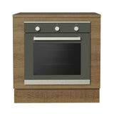 Bajo Mesada Cocina para Horno Empotrado 80 x 60 cm con Mesada Marrón Glamy, Lux, Stella Madesa