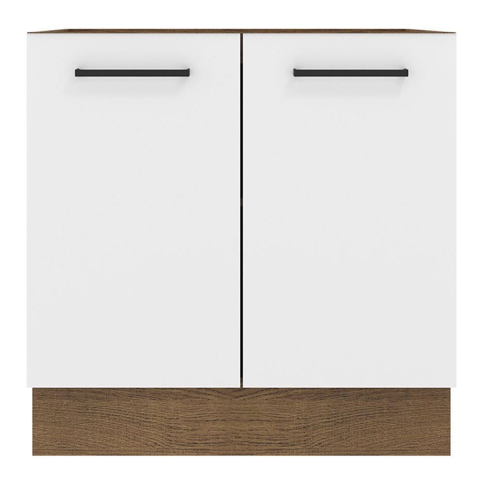 Bajo Mesada 80 cm x 60 cm, 2 Puertas Agata Marrón/Blanco