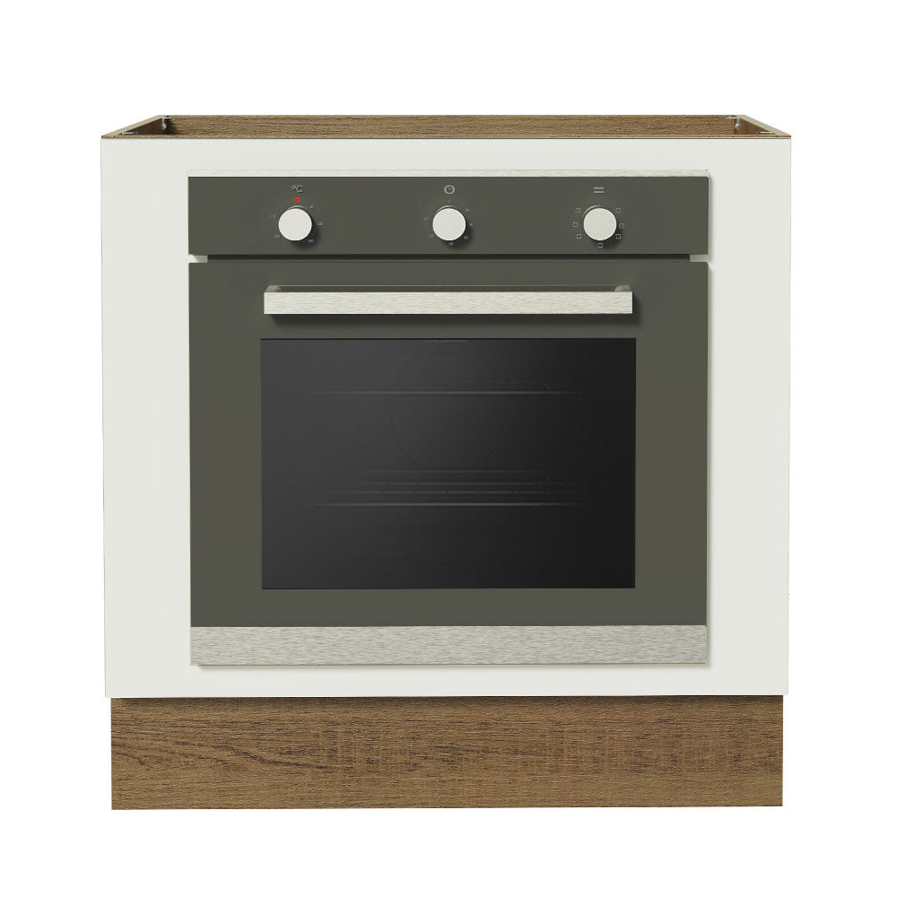 Bajo Mesada Cocina para Horno Empotrado 80 x 60 cm Sin Mesada Marrón/Blanco Agata, Glamy, Lux, Stella Madesa